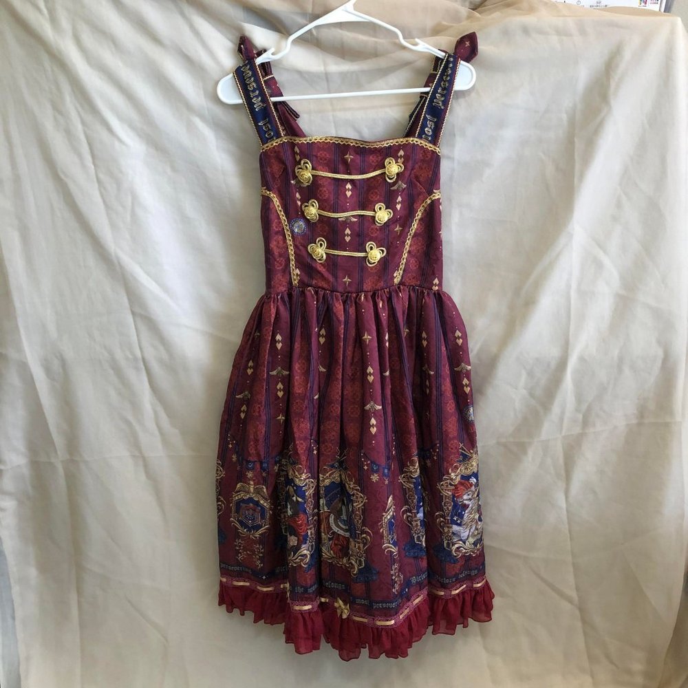 Halloween Ren Faire Harajuku Medieval Dress with Cats XS-M Costume Red Pink Gold